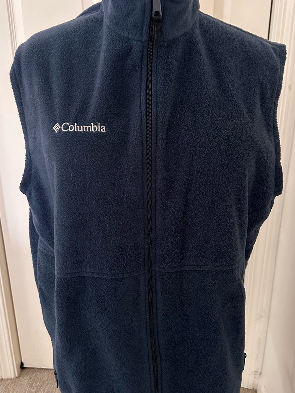 Columbia Men's Dark Navy Fleece Vest with Full Zip
